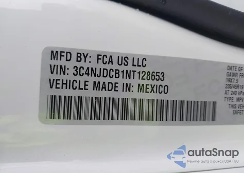 2022 Jeep Compass High Altitude 4X4 z USA, uszkodzony, nr VIN 3C4NJDCB1NT128653